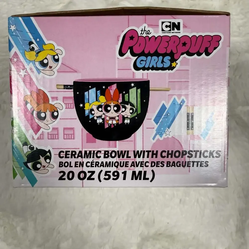 The Powerpuff Girls Ceramic Ramen Bowl with Chopsticks